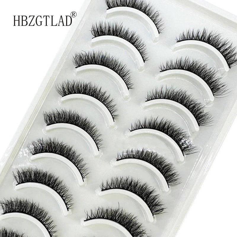 Novos cílios postiços 5/10 pares 3d de vison, cabelo natural, longos, 100% dramáticos, maquiagem para os olhos, cílios postiços fofos - Trhee Minds