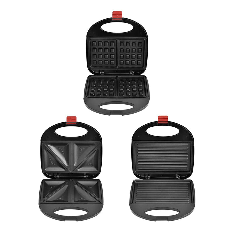 Mini máquina de fazer waffle, ferramentas de cozimento, superfície antiaderente, prensa elétrica para panini, omelete, muffins, almoço - Trhee Minds