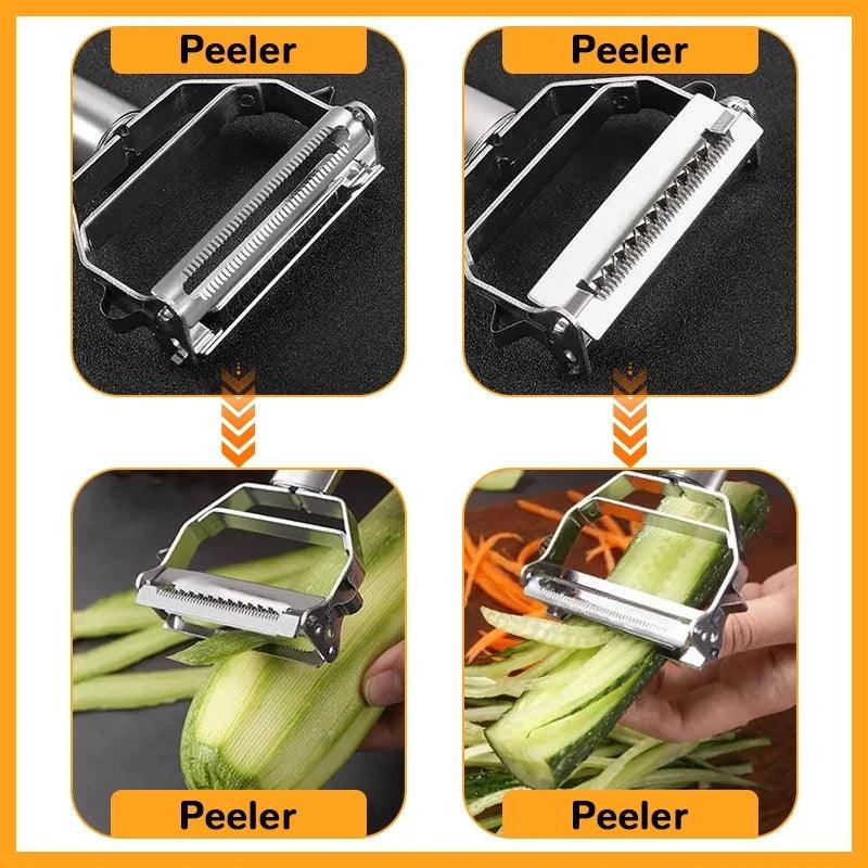 Multifunctional Kitchen Peeler Vegetable Fruit Peeler Stainless Steel Durable Potato Slicer Household Shredder Carrot Peeler - Trhee Minds