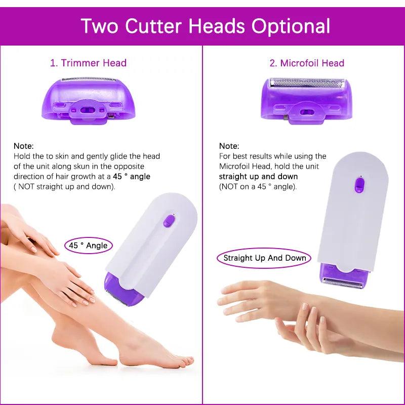 Professional Painless Hair Removal Kit Laser Touch Epilator Usb Rechargeable Body Face Leg Bikini Remove Depilador Shaver - Trhee Minds