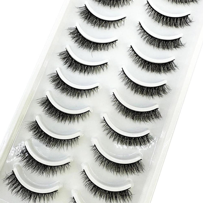 Novos cílios postiços 5/10 pares 3d de vison, cabelo natural, longos, 100% dramáticos, maquiagem para os olhos, cílios postiços fofos - Trhee Minds