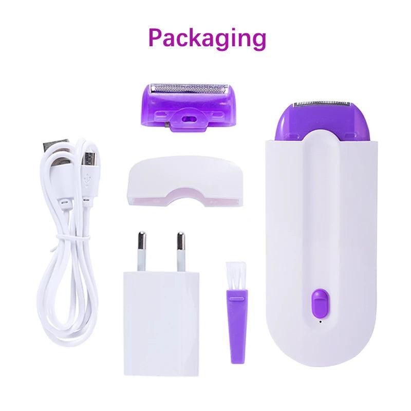 Professional Painless Hair Removal Kit Laser Touch Epilator Usb Rechargeable Body Face Leg Bikini Remove Depilador Shaver - Trhee Minds