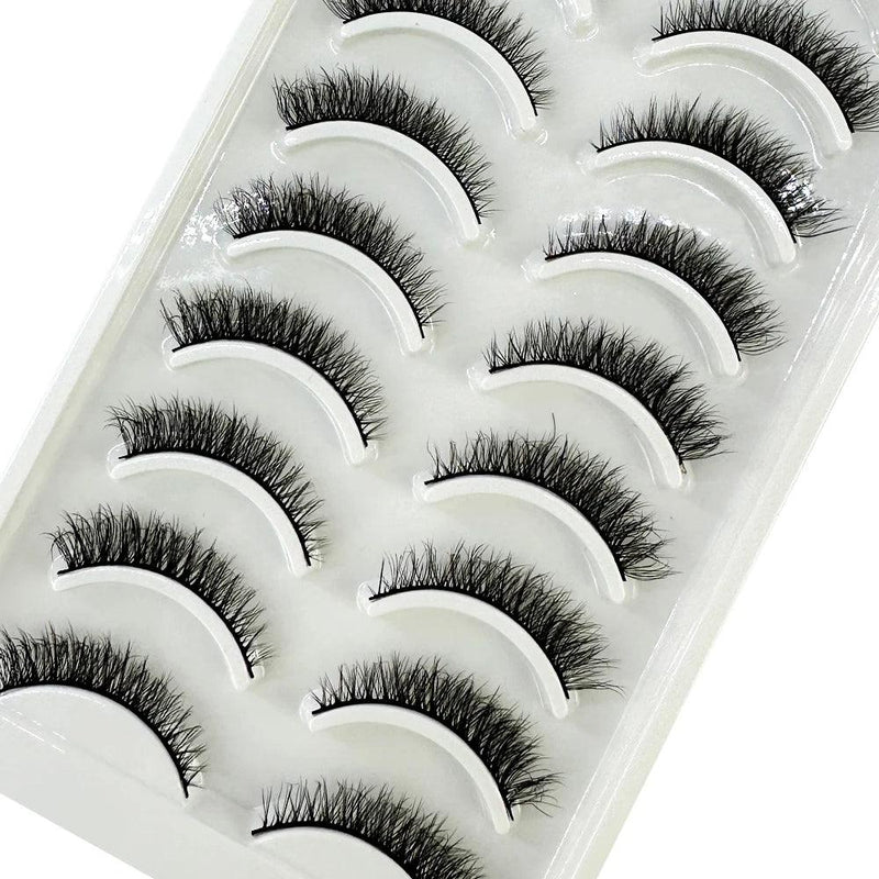 Novos cílios postiços 5/10 pares 3d de vison, cabelo natural, longos, 100% dramáticos, maquiagem para os olhos, cílios postiços fofos - Trhee Minds