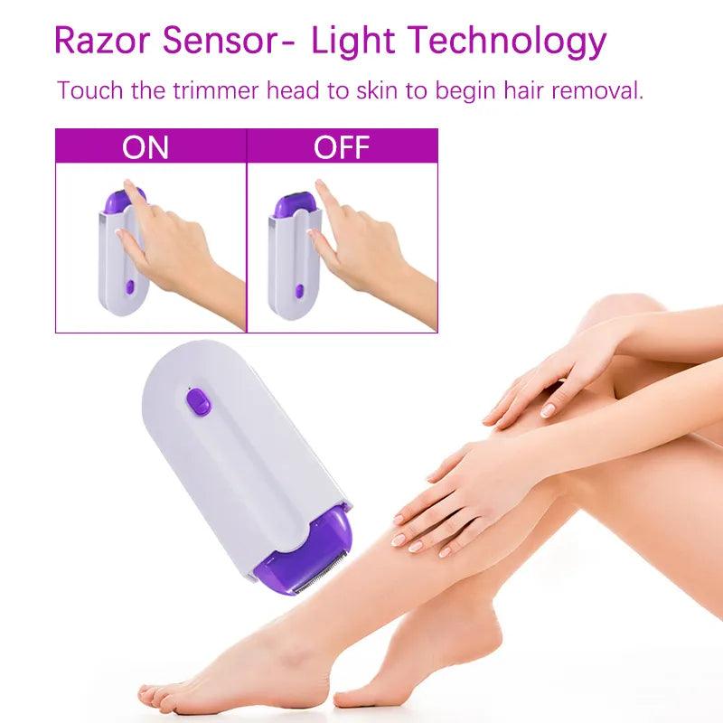 Professional Painless Hair Removal Kit Laser Touch Epilator Usb Rechargeable Body Face Leg Bikini Remove Depilador Shaver - Trhee Minds