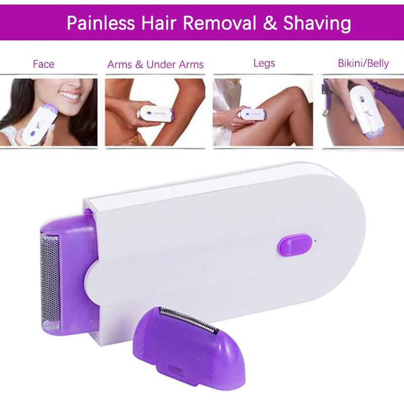 Professional Painless Hair Removal Kit Laser Touch Epilator Usb Rechargeable Body Face Leg Bikini Remove Depilador Shaver - Trhee Minds