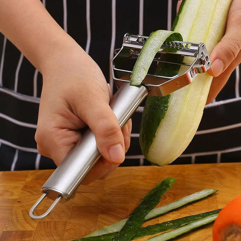 Multifunctional Kitchen Peeler Vegetable Fruit Peeler Stainless Steel Durable Potato Slicer Household Shredder Carrot Peeler - Trhee Minds