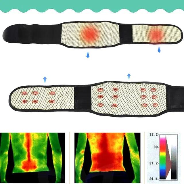 Cinto de terapia magnética de auto-aquecimento turmalina ajustável - Trhee Minds