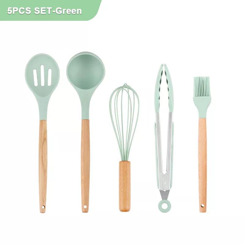 Conjunto de utensílios de cozinha de silicone - Trhee Minds