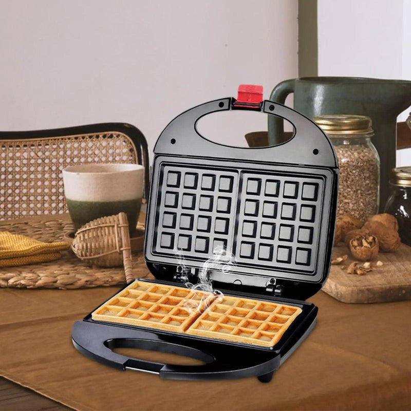 Mini máquina de fazer waffle, ferramentas de cozimento, superfície antiaderente, prensa elétrica para panini, omelete, muffins, almoço - Trhee Minds